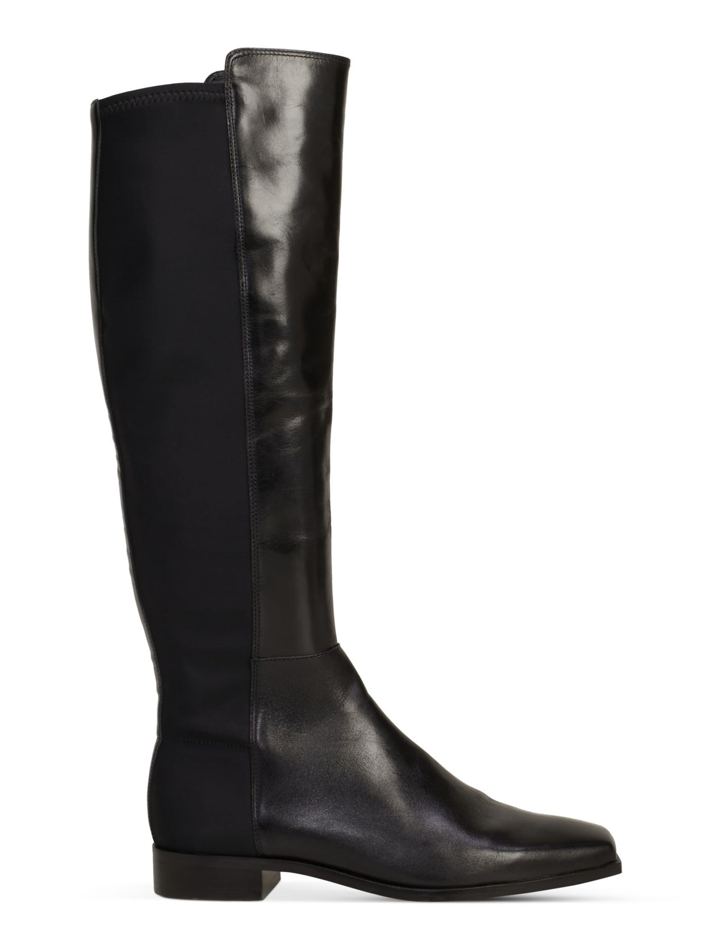 VINCE CAMUTO Womens Black Mixed Media Ankle Zip Stretch Padded Librina Square Toe Block Heel Leather Boots Shoes 9 M WC