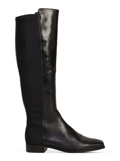 VINCE CAMUTO Womens Black Mixed Media Ankle Zip Stretch Padded Librina Square Toe Block Heel Leather Boots Shoes 9 M WC