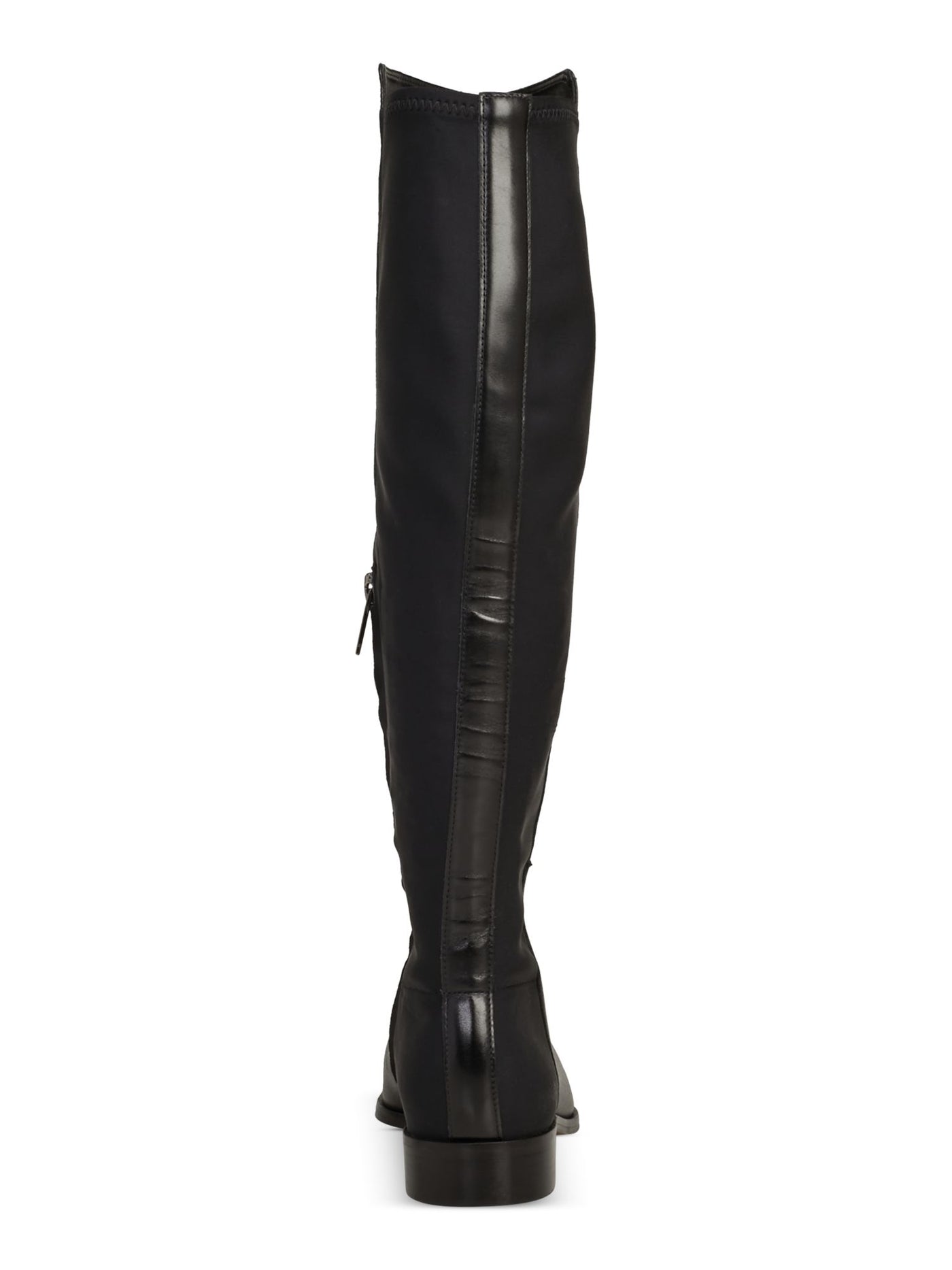 VINCE CAMUTO Womens Black Mixed Media Ankle Zip Stretch Padded Librina Square Toe Block Heel Leather Boots Shoes 9 M WC