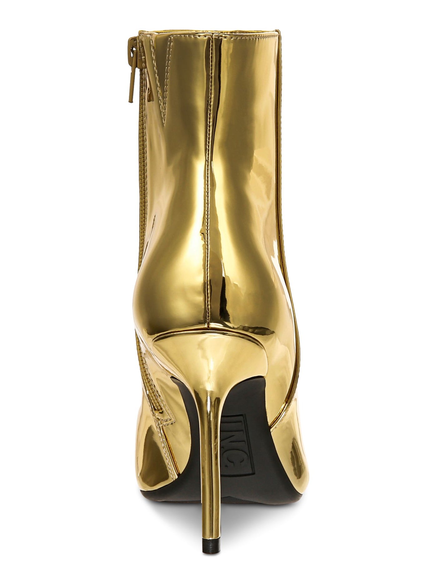 INC Womens Gold Padded Metallic Goring Holand Pointed Toe Stiletto Zip-Up Dress Booties 8 M