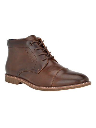 TOMMY HILFIGER Mens Brown Heel Pull-Tab Cushioned Rawstin Cap Toe Lace-Up Chukka Boots 9.5 M