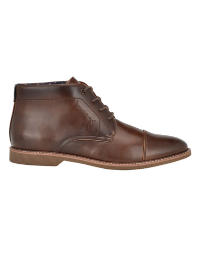 TOMMY HILFIGER Mens Brown Heel Pull-Tab Cushioned Rawstin Cap Toe Lace-Up Chukka Boots 9.5 M