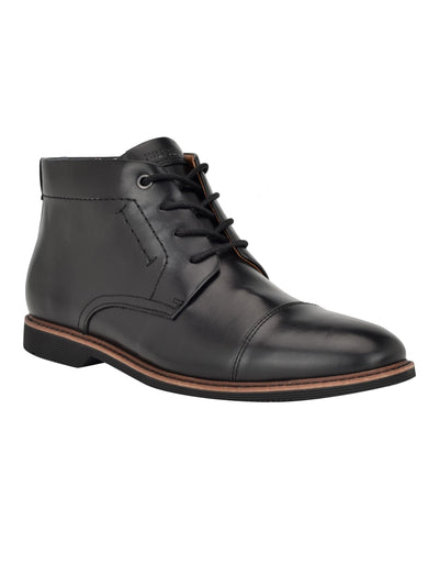 TOMMY HILFIGER Mens Black Cushioned Rawstin Cap Toe Lace-Up Dress Chukka Boots 12