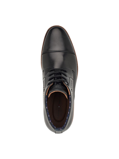 TOMMY HILFIGER Mens Black Cushioned Rawstin Cap Toe Lace-Up Dress Chukka Boots 10 M
