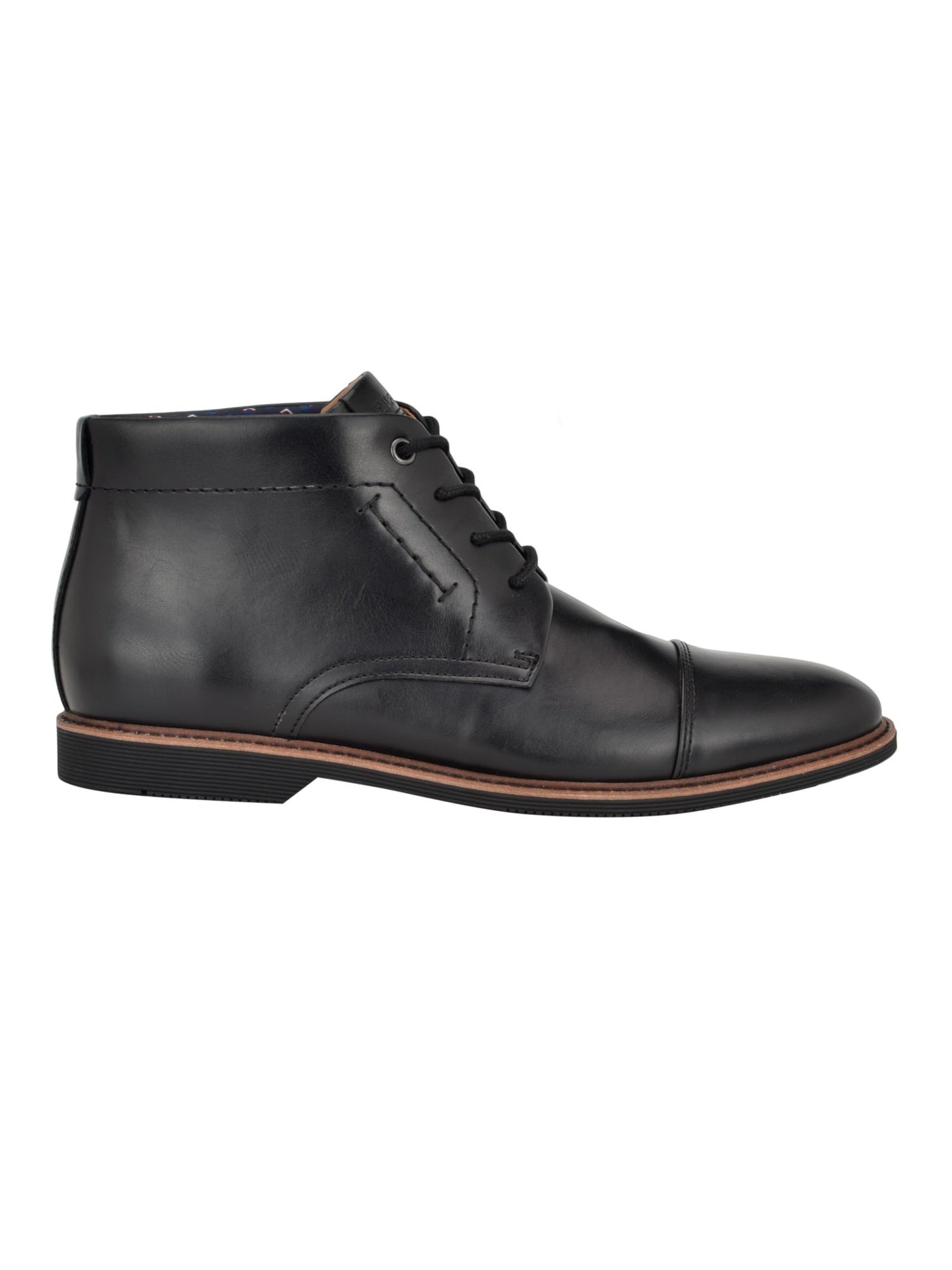 TOMMY HILFIGER Mens Black Cushioned Rawstin Cap Toe Lace-Up Dress Chukka Boots 12