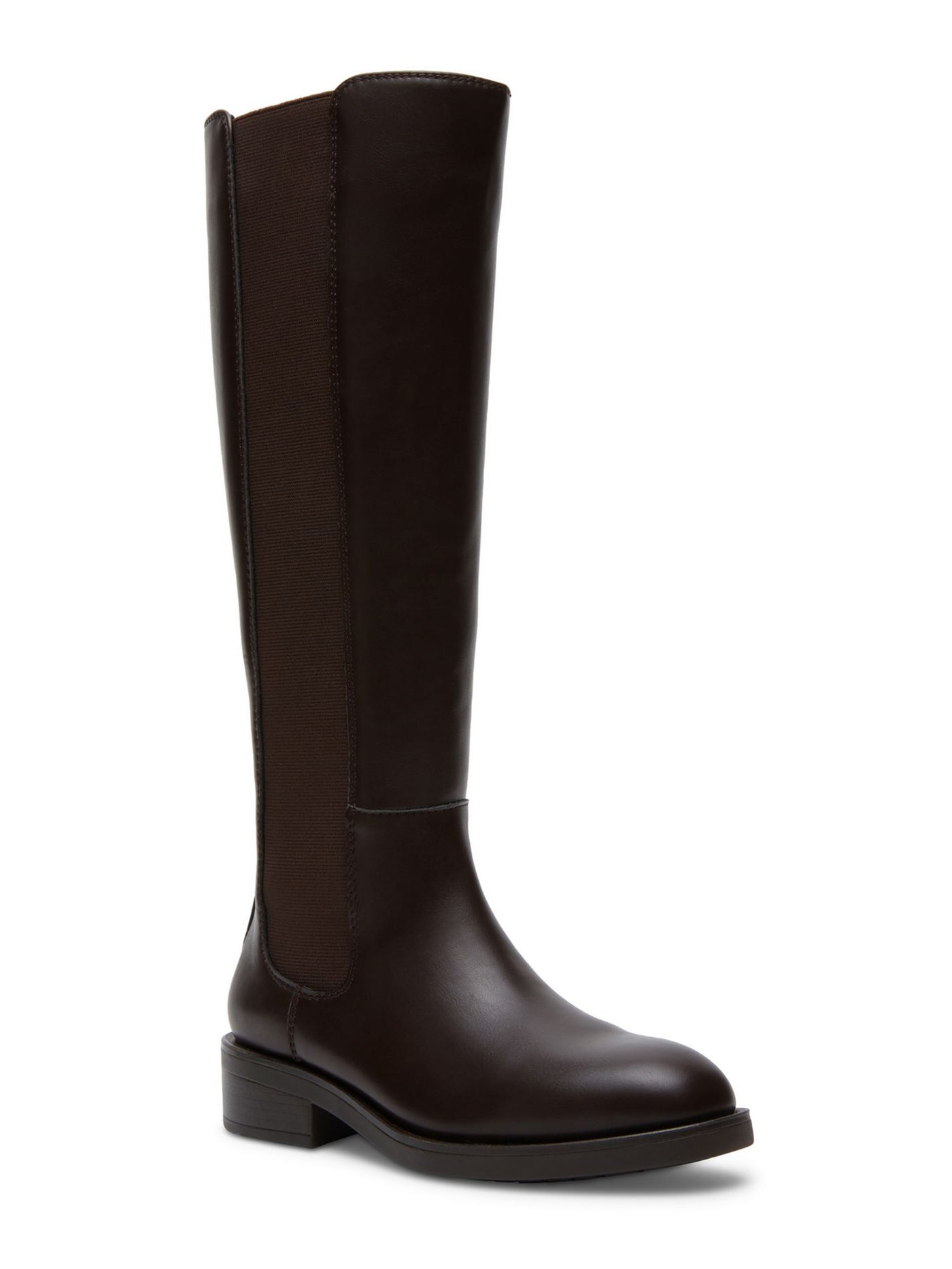 MADDEN GIRL Womens Brown Goring Padded Julip Round Toe Block Heel Zip-Up Riding Boot 9 M