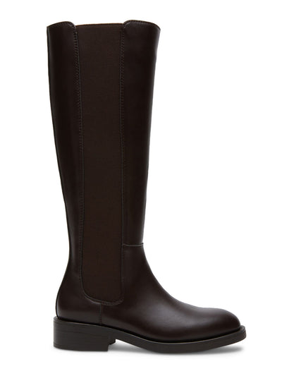 MADDEN GIRL Womens Brown Goring Padded Julip Round Toe Block Heel Zip-Up Riding Boot 9 M
