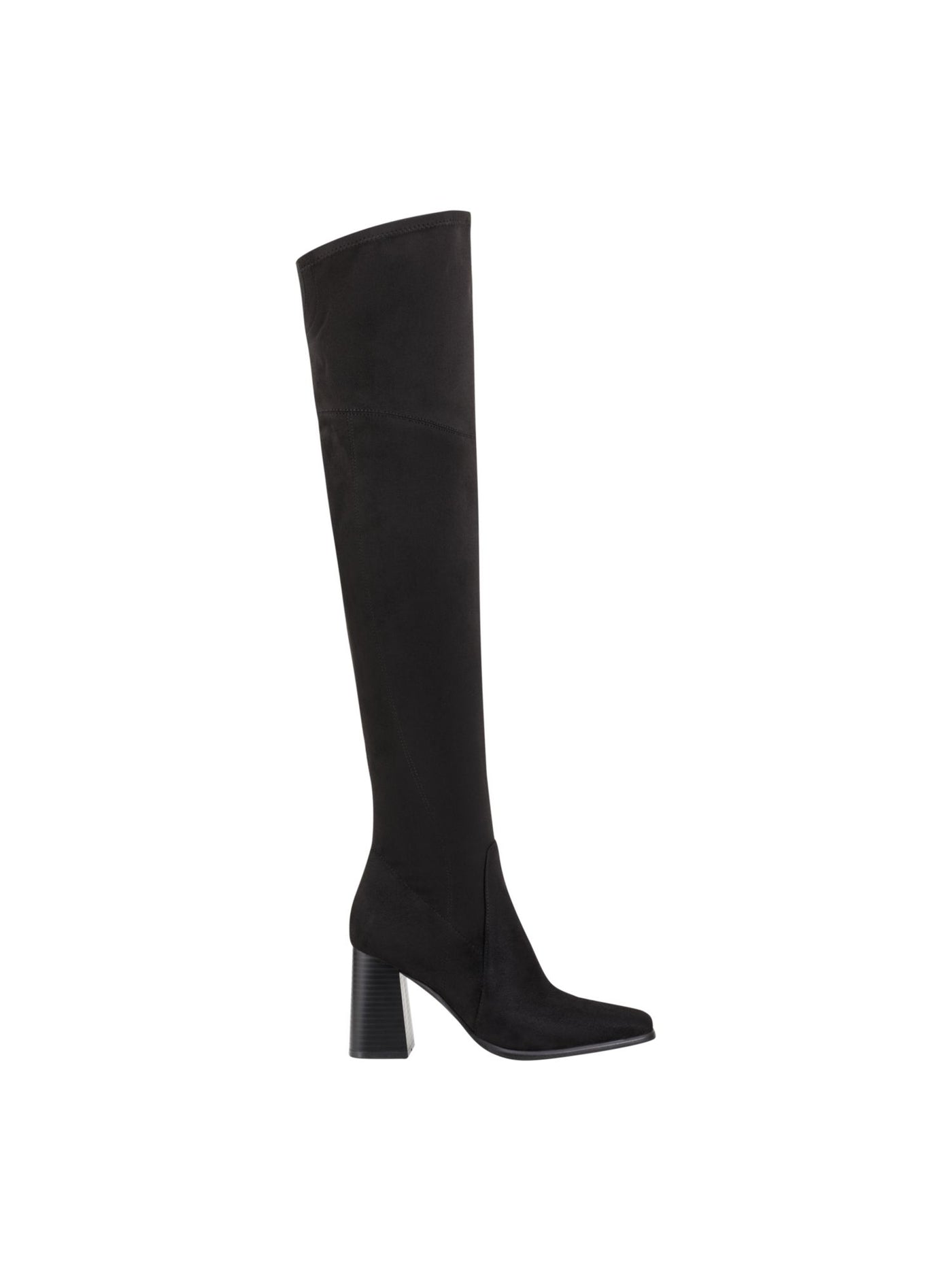 MARC FISHER Womens Black Goring Padded Denki Square Toe Stacked Heel Zip-Up Heeled Boots 6 M