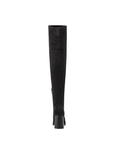 MARC FISHER Womens Black Goring Padded Denki Square Toe Stacked Heel Zip-Up Heeled Boots 6 M