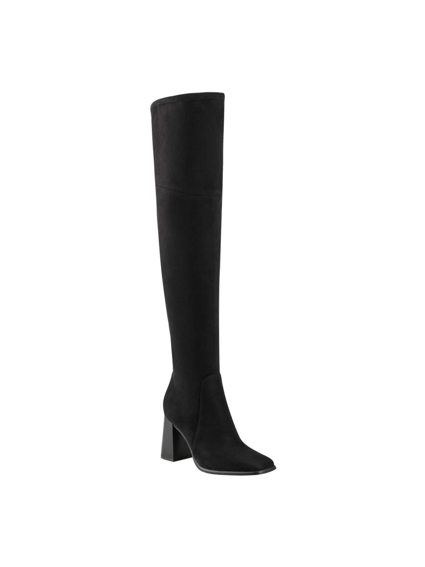 MARC FISHER Womens Black Goring Padded Denki Square Toe Stacked Heel Zip-Up Heeled Boots 6 M