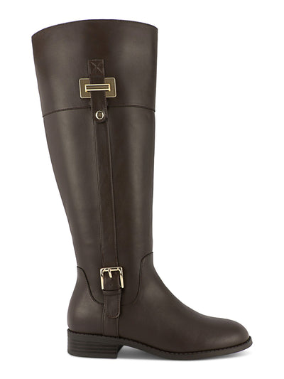 KAREN SCOTT Womens Brown Buckled Accent Strap Goring Padded Edenn Almond Toe Block Heel Zip-Up Riding Boot 6 M WC