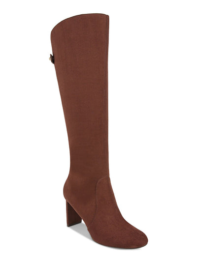 ALFANI Womens Brown Back Accent Strap Goring Adelayde Round Toe Block Heel Zip-Up Dress Boots 7.5 M