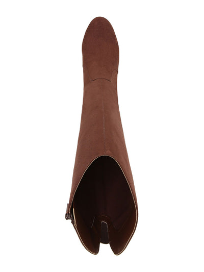 ALFANI Womens Brown Back Accent Strap Goring Adelayde Round Toe Block Heel Zip-Up Dress Boots 7.5 M