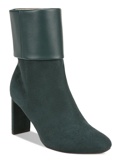 ALFANI Womens Green Mixed Media Cuffed Padded Ajojo Almond Toe Block Heel Zip-Up Dress Boots 5.5 M