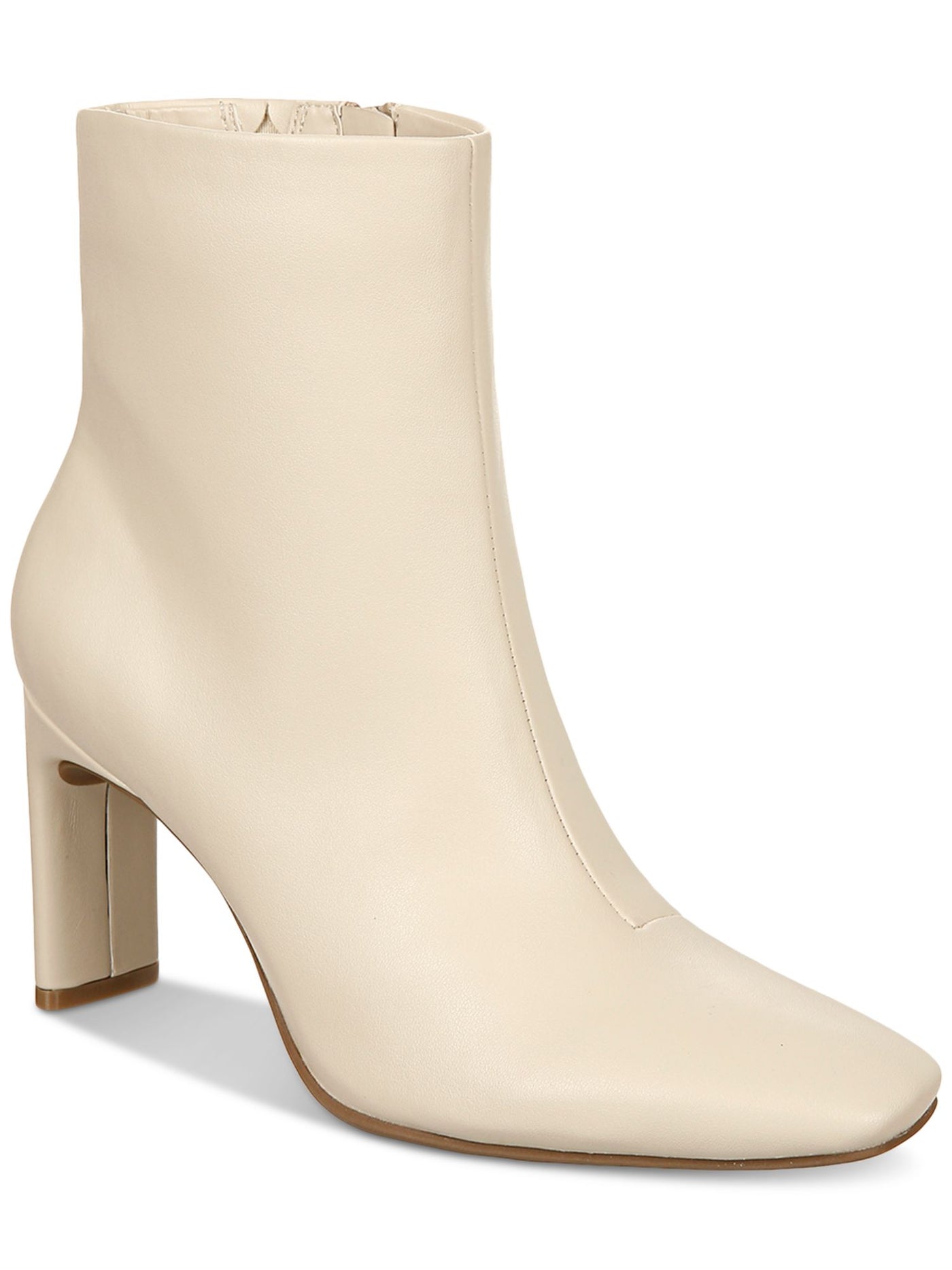 ALFANI Womens Ivory Flexible Sole Cushioned Terrie Square Toe Block Heel Zip-Up Booties 5.5 M