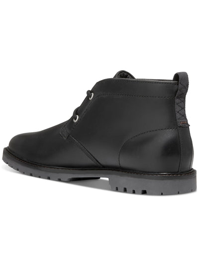 COLE HAAN Mens Black Padded Heel Pull-Tab Lug Sole Water Resistant Midland Round Toe Block Heel Lace-Up Leather Chukka Boots 10.5 M
