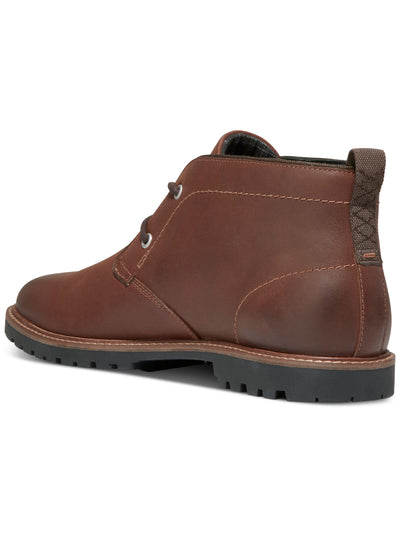 COLE HAAN Mens Brown Padded Heel Pull-Tab Lug Sole Water Resistant Midland Round Toe Block Heel Lace-Up Leather Chelsea Boot 8 M