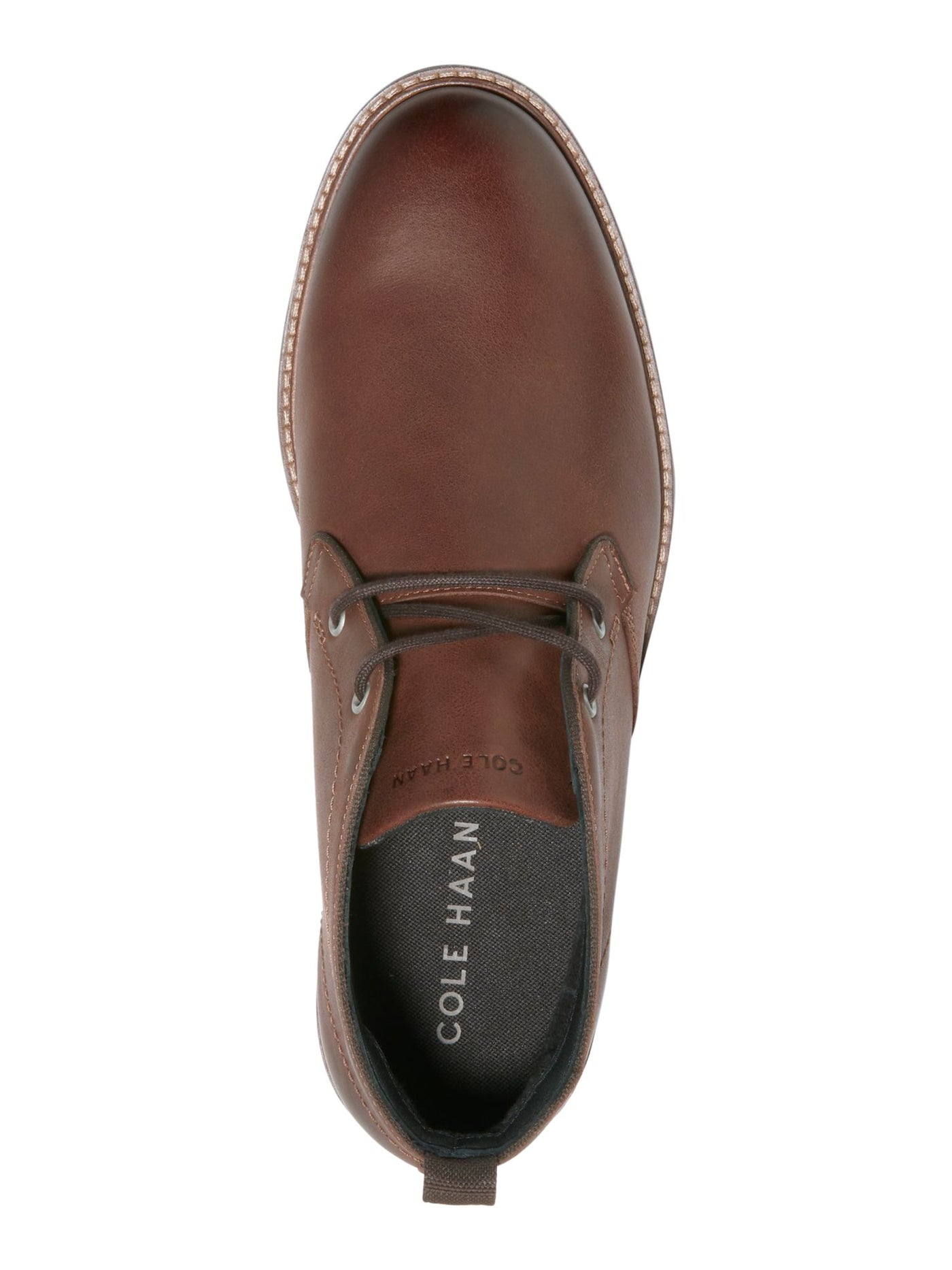 COLE HAAN Mens Brown Padded Heel Pull-Tab Lug Sole Water Resistant Midland Round Toe Block Heel Lace-Up Leather Chelsea Boot 8 M