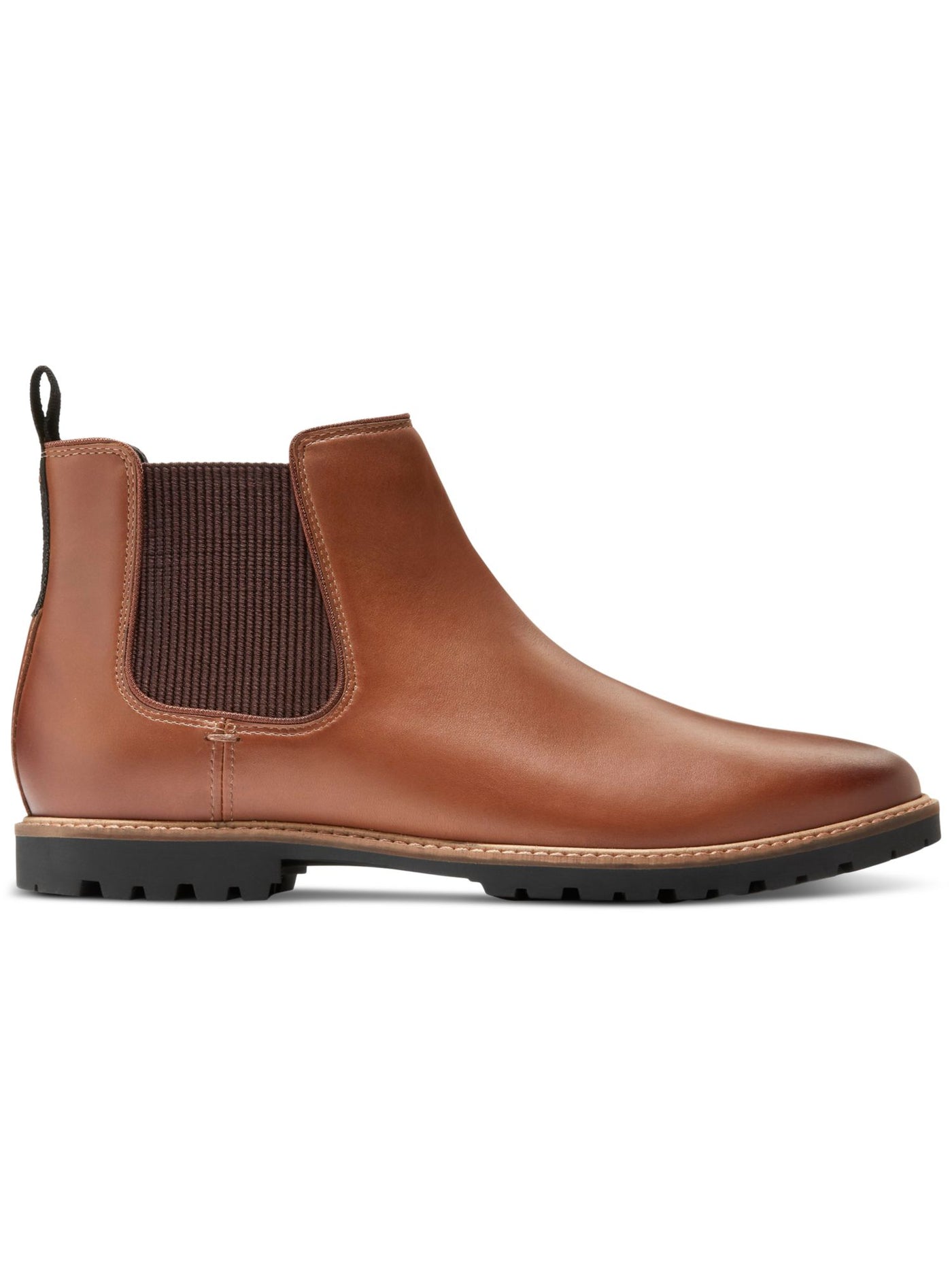 COLE HAAN Mens Brown Goring Padded Heel Pull-Tab Lug Sole Water Resistant Midland Round Toe Block Heel Chelsea Boot 11.5 M