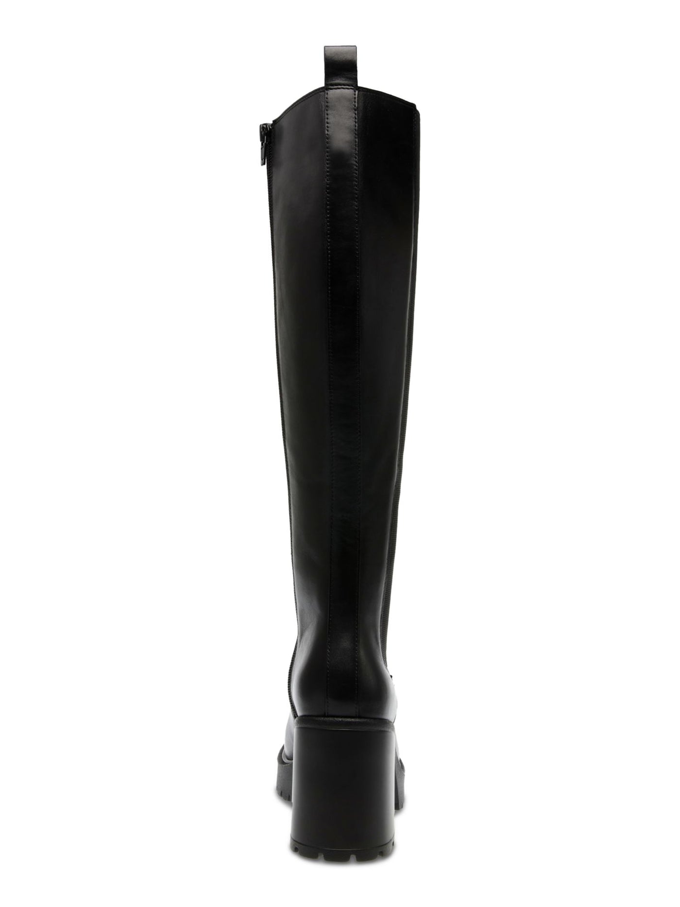 STEVE MADDEN Womens Black Treaded Padded Goring Lug Sole Deegan Round Toe Zip-Up Heeled Boots 9 M