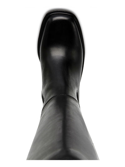 STEVE MADDEN Womens Black Treaded Padded Goring Lug Sole Deegan Round Toe Zip-Up Heeled Boots 9 M