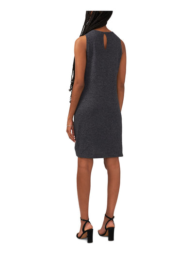 MSK Womens Gray Knit Heather Sleeveless Round Neck Short Sheath Dress M