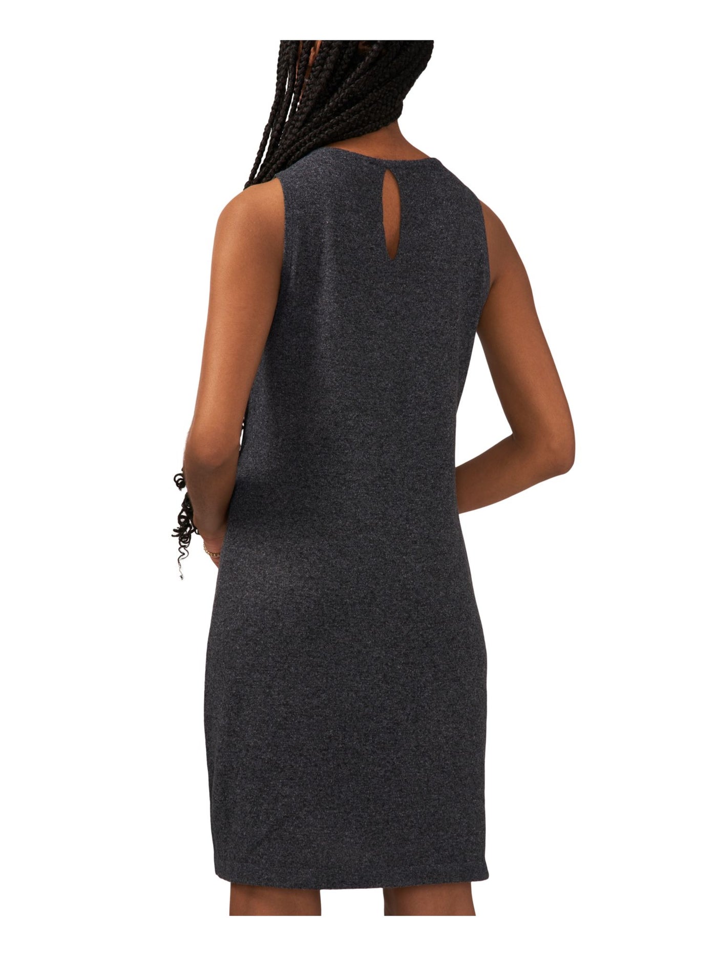 MSK Womens Gray Knit Heather Sleeveless Round Neck Short Sheath Dress XL