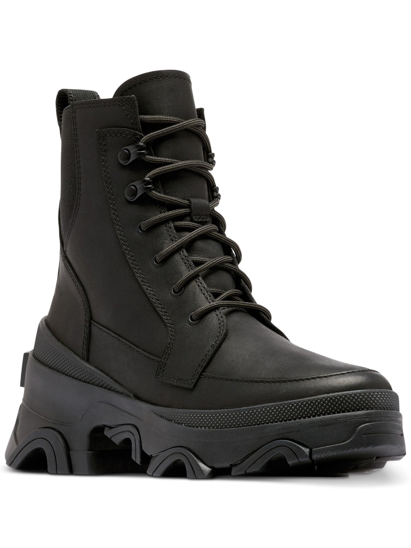 SOREL Womens Black 1-1/2" Platform Waterproof Cushioned Pull-Tab Arch Support Goring Removable Insole Slip Resistant Brex Round Toe Stacked Heel Lace-Up Boots Shoes 9