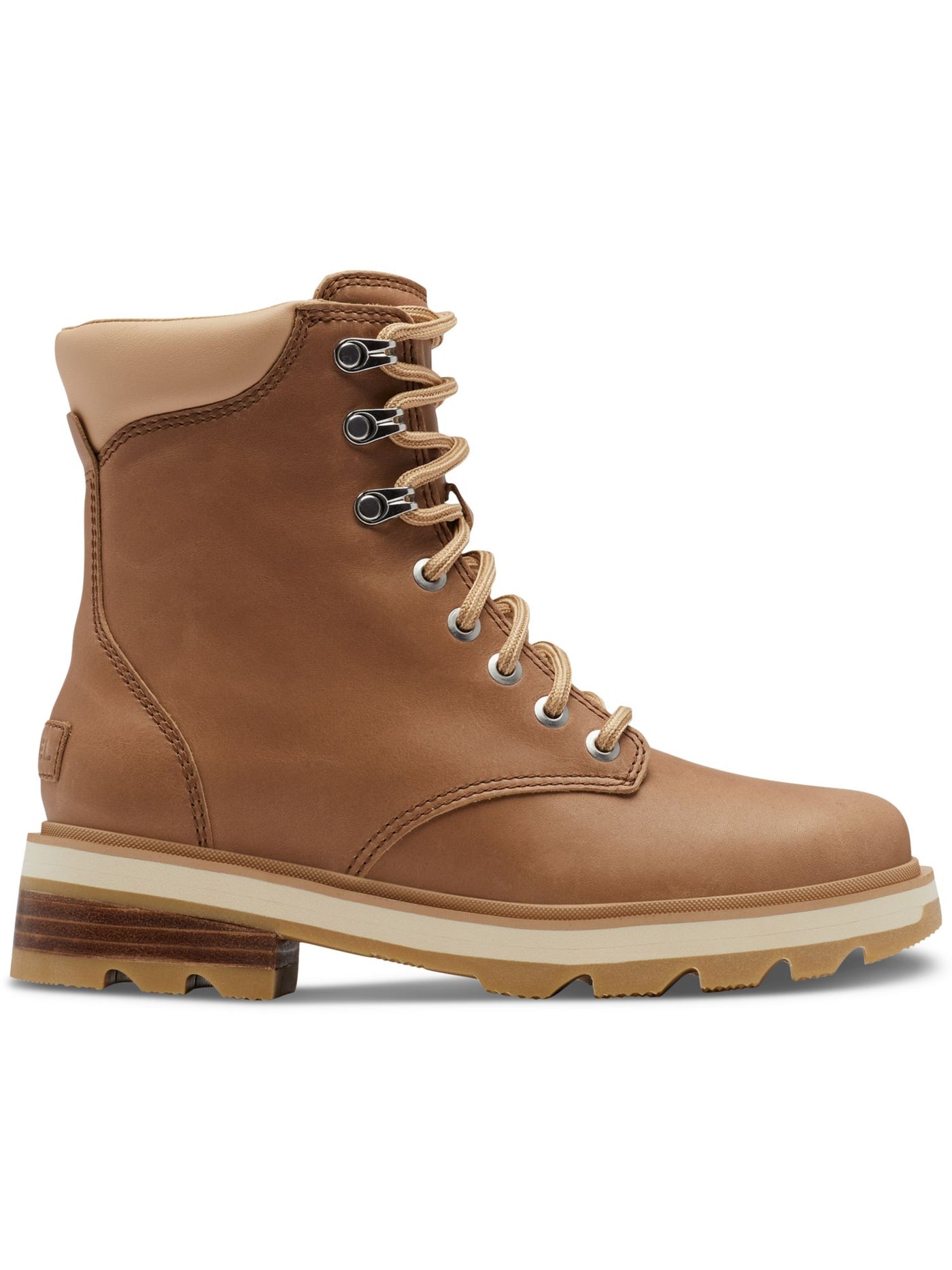 SOREL Womens Brown 1" Platform Lug Sole Waterproof Padded Lennox Round Toe Lace-Up Leather Boots Shoes 5.5
