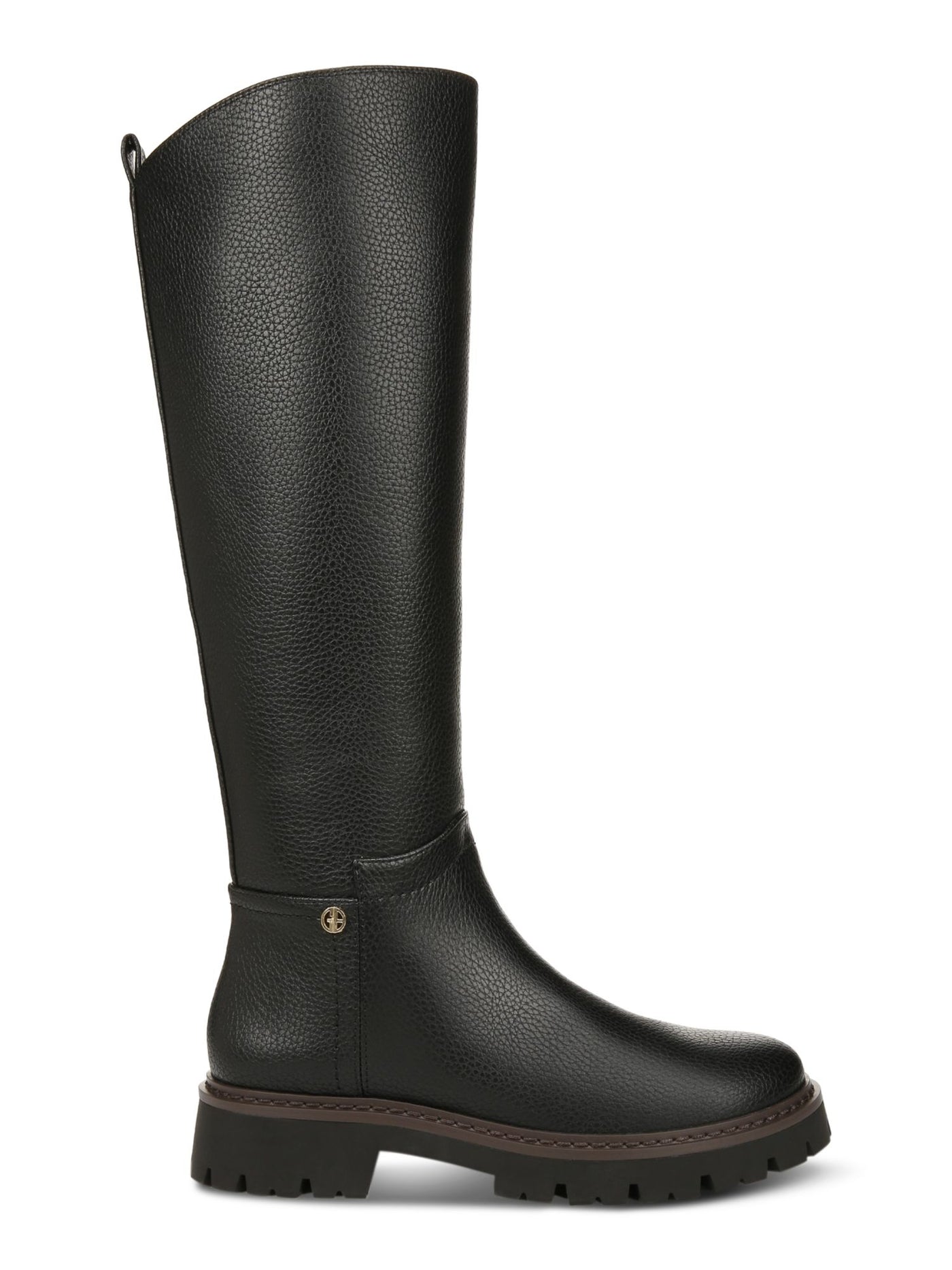 GIANI BERNINI Womens Black Logo Hardware Pull-Tab Arch Support Lug Sole Cushioned Jordyy Round Toe Zip-Up Riding Boot 9.5 M
