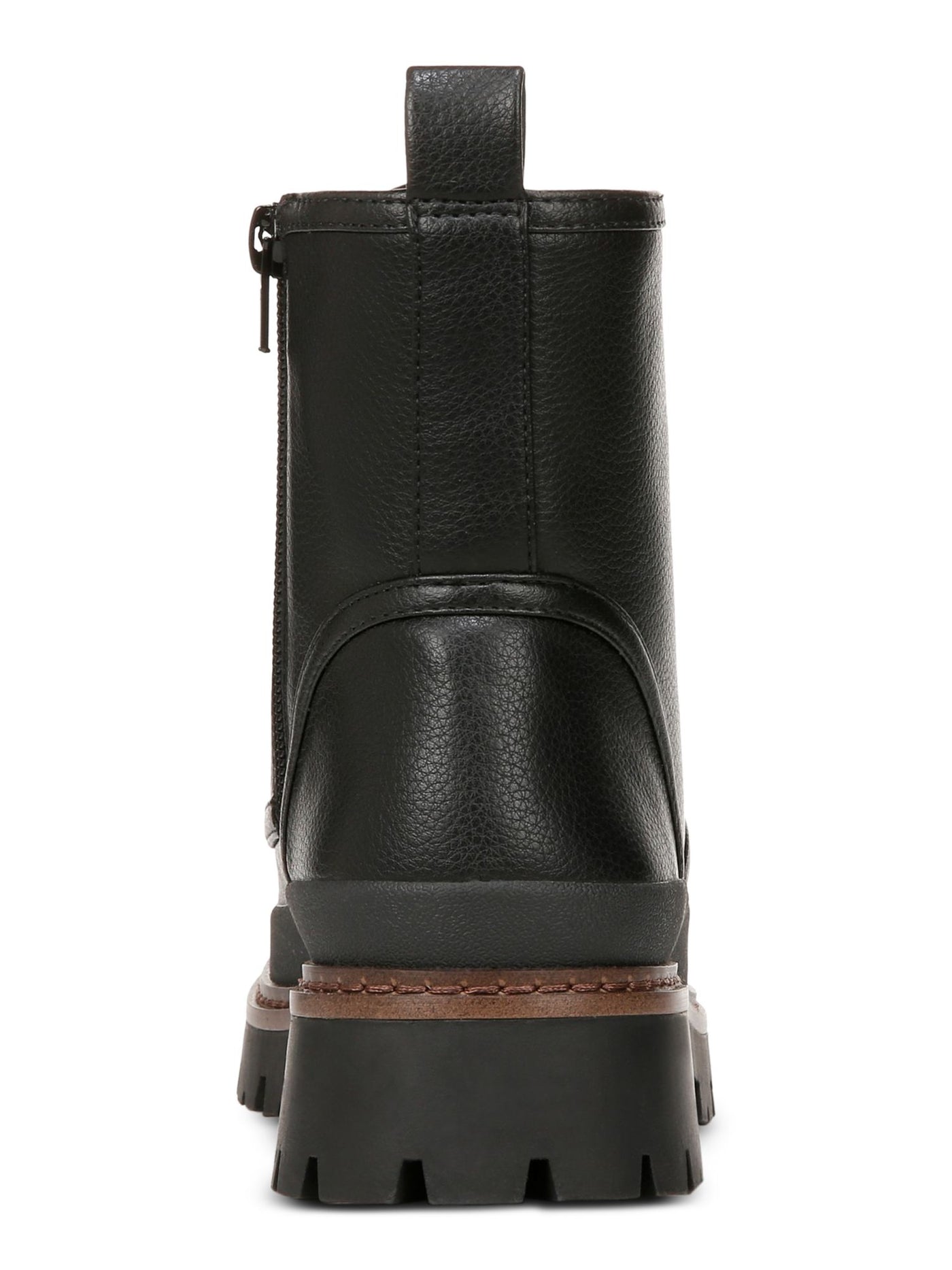 GIANI BERNINI Womens Black Treaded Heel Pull-Tab Lace Up Cushioned Lug Sole Janessaa Cap Toe Zip-Up Combat Boots 8.5 M