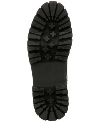 GIANI BERNINI Womens Black Treaded Heel Pull-Tab Lace Up Cushioned Lug Sole Janessaa Cap Toe Zip-Up Leather Combat Boots M