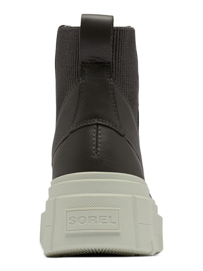 SOREL Womens Gray Heel Pull-Tab Goring Cushioned Caribou X Round Toe Platform Chelsea 10