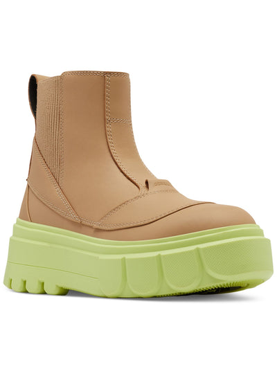SOREL Womens Beige Heel Pull-Tab Goring Cushioned Caribou X Round Toe Platform Chelsea Boot 8.5
