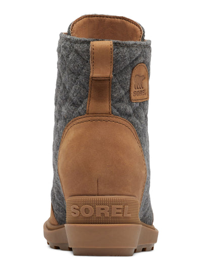 SOREL Womens Brown Mixed Media Padded Back Pull-Tab Waterproof Removable Insole Evie Ii Round Toe Lace-Up Booties 7