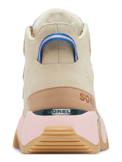 SOREL Womens Beige Mixed Media 1-1/2" Platform Cushioned Waterproof Removable Insole Caribou Round Toe Wedge Lace-Up Hiking Boots 5.5