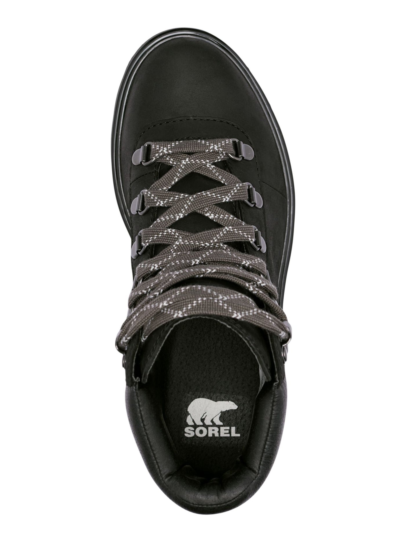 SOREL Womens Black Mixed Media 1" Platform Waterproof Padded Lennox Round Toe Block Heel Lace-Up Leather Hiking Boots 9