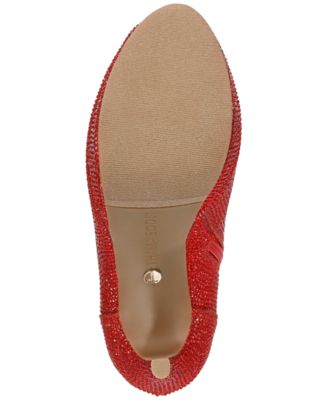 THALIA SODI Womens Red Rhinestone Padded Chiara Round Toe Stiletto Zip-Up Dress Heeled Boots M