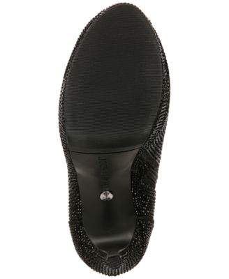 THALIA SODI Womens Black Rhinestone Padded Chiara Round Toe Stiletto Zip-Up Dress Heeled Boots M