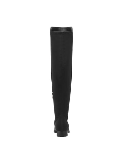 MARC FISHER Womens Black Mixed Media Ankle Zip Padded Stretch Terrea Almond Toe Dress Boots Shoes 9.5 M