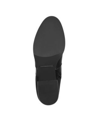 MARC FISHER Womens Black Mixed Media Ankle Zip Padded Stretch Terrea Almond Toe Block Heel Boots Shoes M