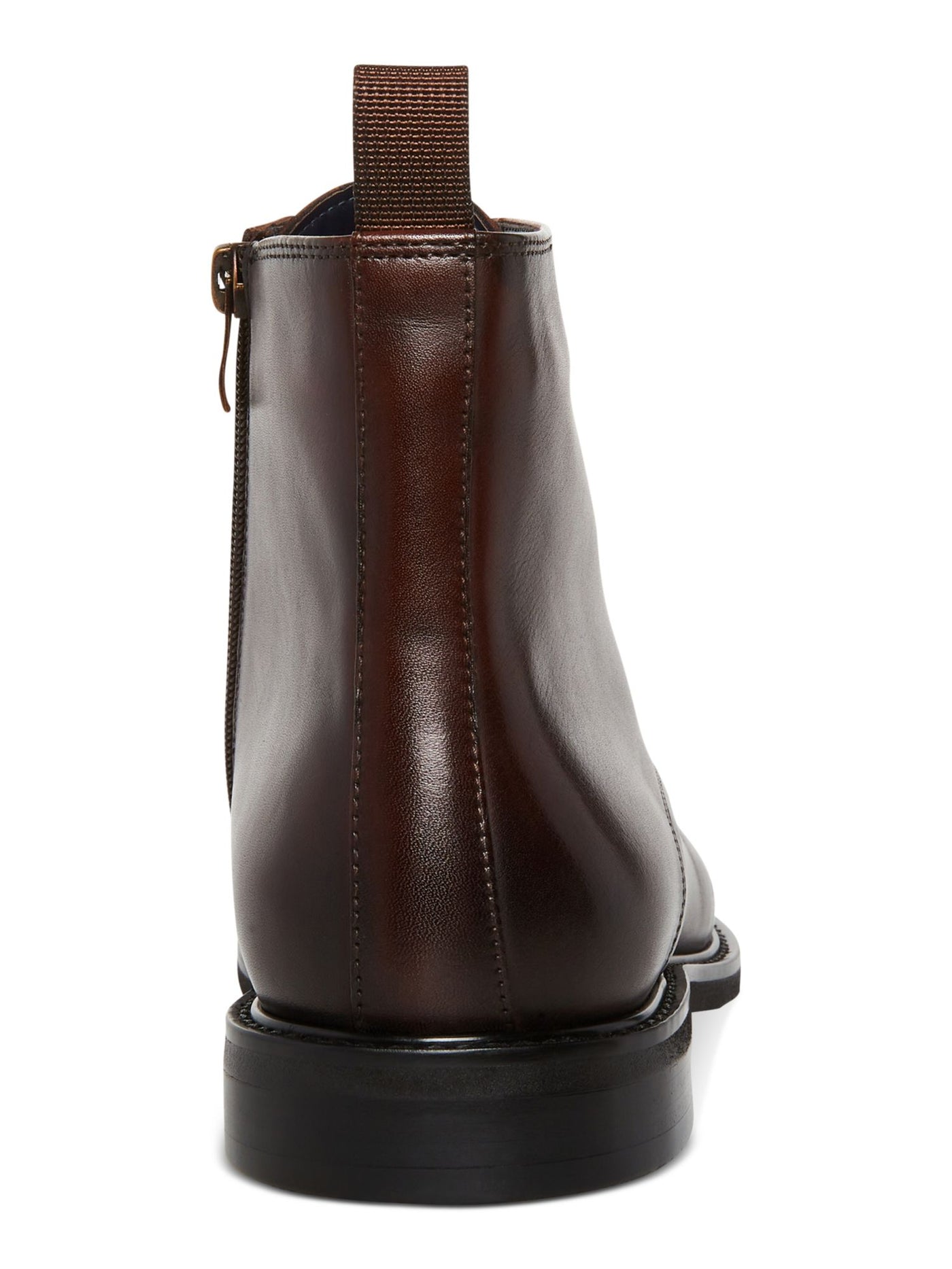 STEVE MADDEN Mens Brown Lace-Up Front Heel Pull-Tab Padded Yenith Round Toe Block Heel Zip-Up Leather Boots Shoes 10 M
