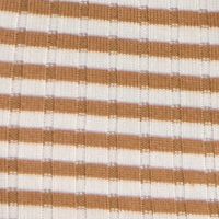 CRAVE FAME Womens Brown Stretch Ribbed Button Accents Striped Long Sleeve V Neck Short Body Con Dress