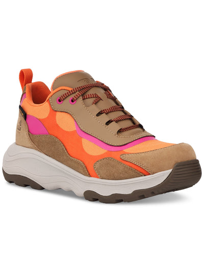 TEVA Womens Brown Mixed Media Hiking Shoe Odor Resistant Waterproof Cushioned Geotrecca Low Rp Round Toe Wedge Lace-Up Athletic Sneakers Shoes 8.5