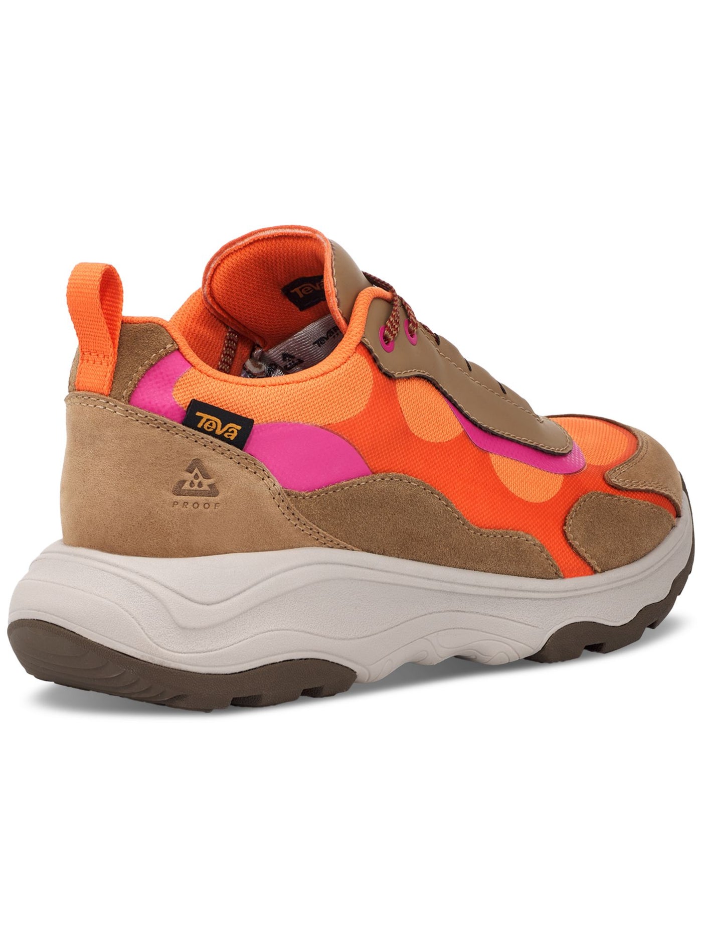 TEVA Womens Brown Mixed Media Hiking Shoe Odor Resistant Waterproof Cushioned Geotrecca Low Rp Round Toe Wedge Lace-Up Athletic Sneakers Shoes 8.5