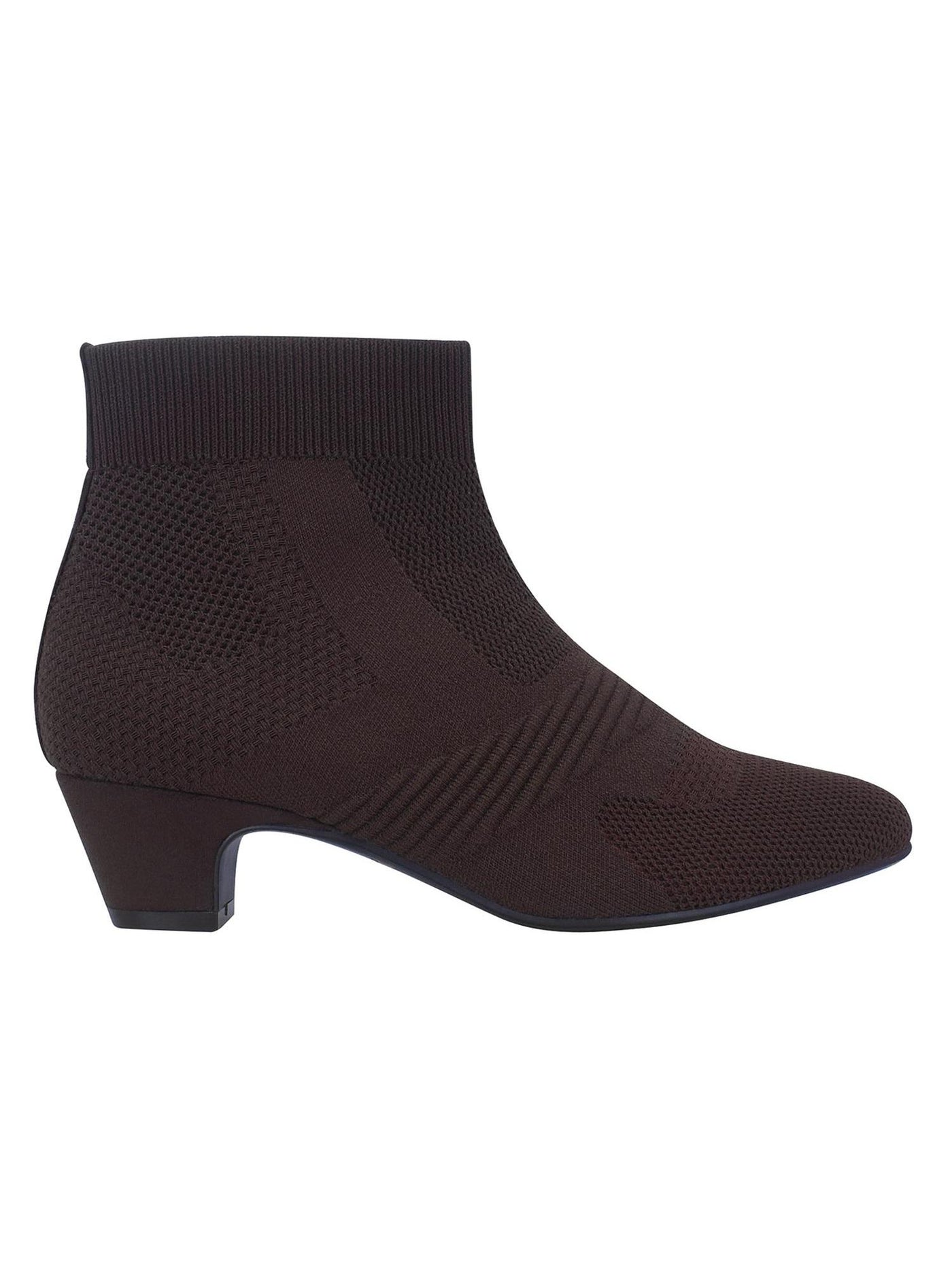 IMPO Womens Brown Mixed Knit Breathable Cushioned Stretch Godina Almond Toe Kitten Heel Booties 8.5 M