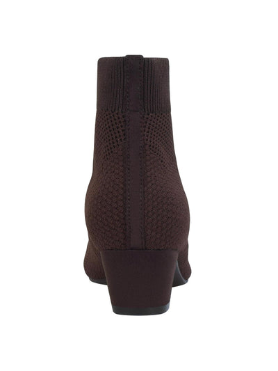 IMPO Womens Brown Mixed Knit Breathable Cushioned Stretch Godina Almond Toe Kitten Heel Booties 8.5 M