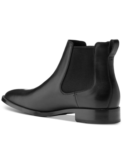 COLE HAAN Mens Black Heel Pull-Tab Goring Cushioned Hawthorne Almond Toe Block Heel Chelsea Boot 11.5 M