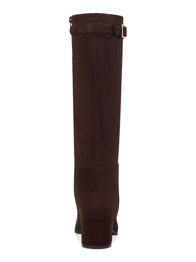 CHARTER CLUB Womens Brown Buckle Accent Padded Georgiaa Round Toe Block Heel Zip-Up Riding Boot 7 M