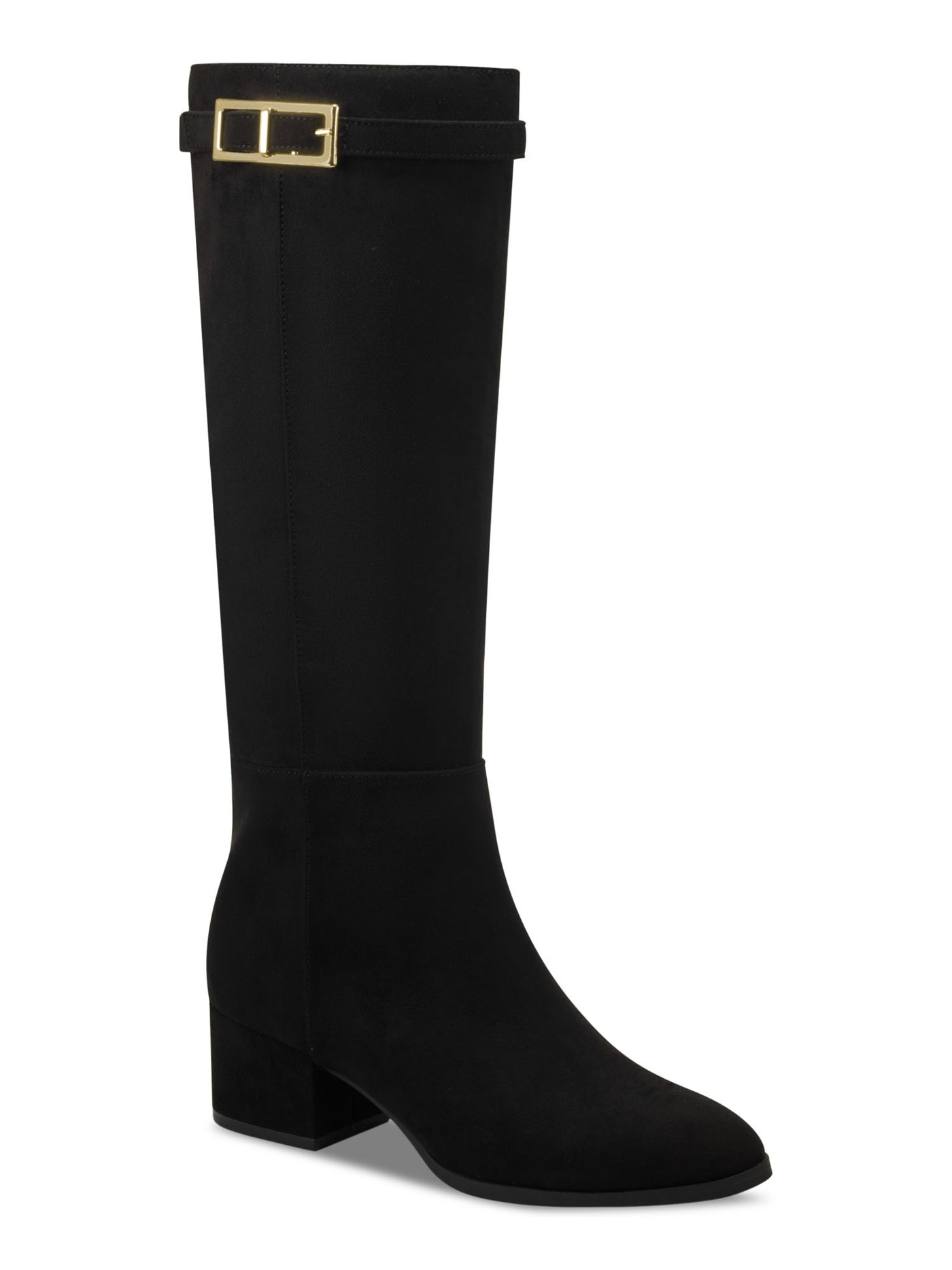 CHARTER CLUB Womens Black Goring Buckle Accent Padded Georgia Round Toe Block Heel Zip-Up Riding Boot 5 M